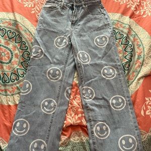 Smiley Face Boyfriend Jeans
